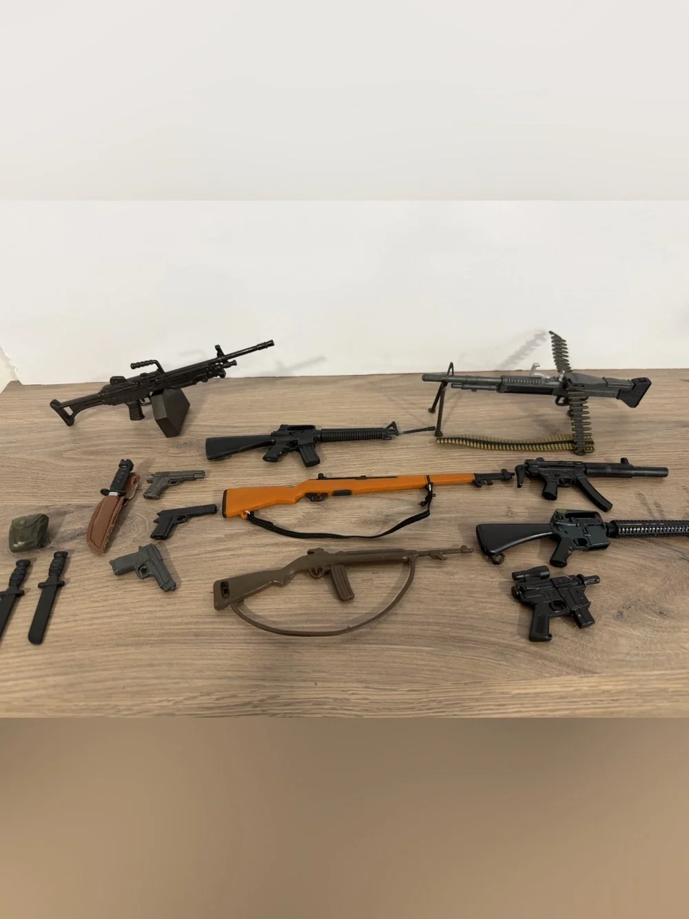 Assorted Toy Military Rifles and Accessories - Black & Brown